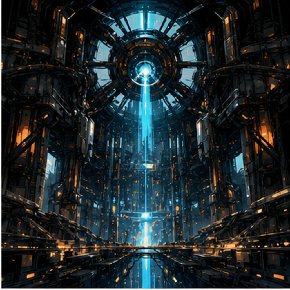 Original Cyber-industrial mega action artwork for Mind-Blowing Action Games